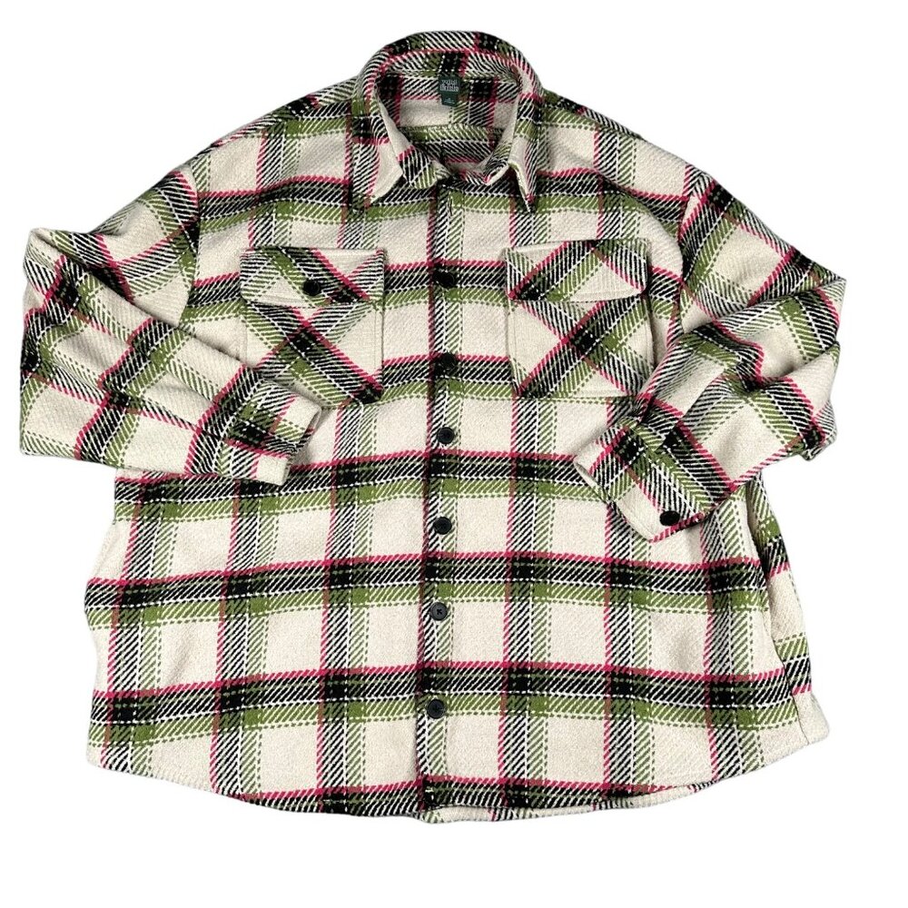 Wild Fable Womens Medium Oversized Wool Blend Button Front Shacket Shirt Jacket